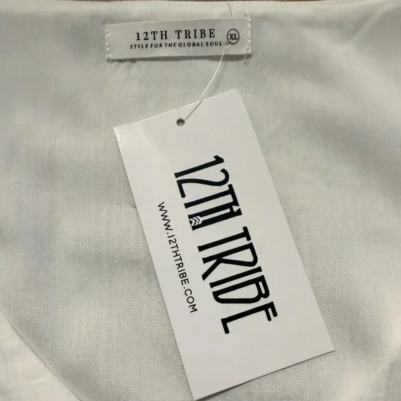 12th Tribe ~ Bound White Long Sleeve Micro Tunic Dress ~ NWT - Picture 9 of 9